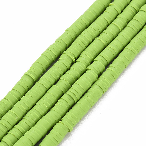 

PandaHall Handmade Polymer Clay Bead Strands, Heishi Beads, Disc/Flat Round, Yellow Green, 4x0.5~1mm, Hole: 1.5mm, about 320~447pcs/strand...