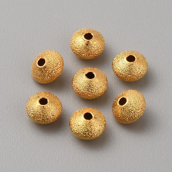 

PandaHall Brass Beads, Textured, Rondelle, Golden, 5.5x4mm, Hole: 1.2mm Brass Rondelle