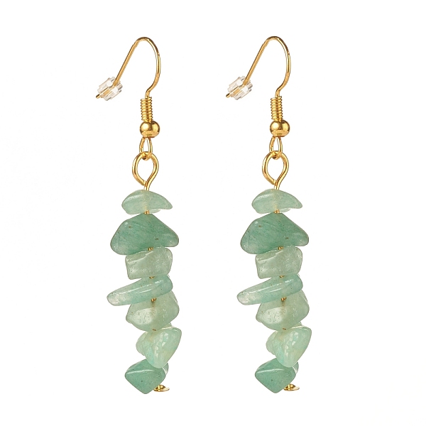 

PandaHall Natural Green Aventurine Chip Beaded Dangle Earrings, Gemstone Drop Earrings for Women, Brass Jewelry, Golden, 50~54x7~11.5x5~8mm...