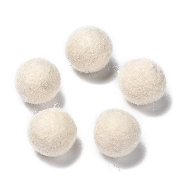 

PandaHall Wool Felt Balls, White, 18~22mm Fibre White
