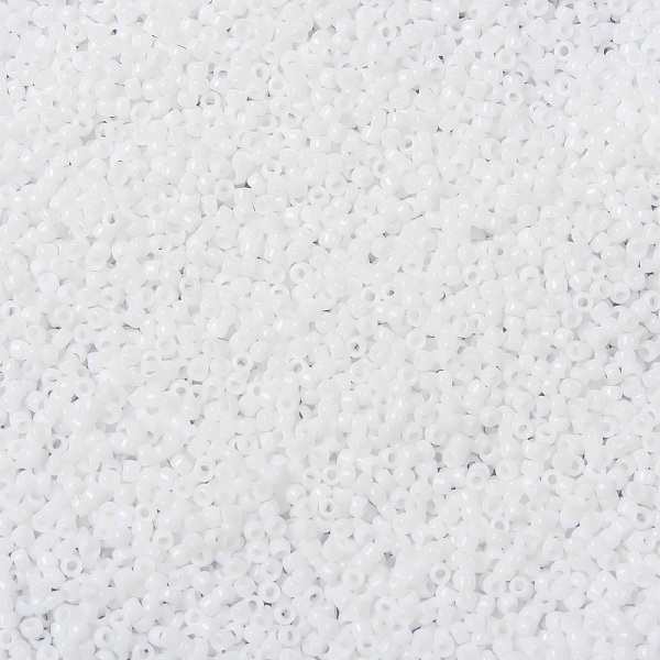 

PandaHall TOHO Round Seed Beads, Japanese Seed Beads, (41) Opaque White, 11/0, 2.2mm, Hole: 0.8mm, about 1103pcs/10g Glass White