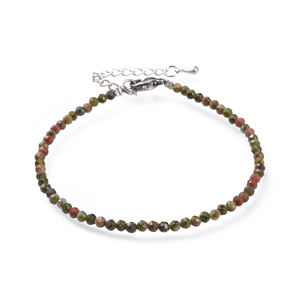 Natural Unakite Bead Bracelets