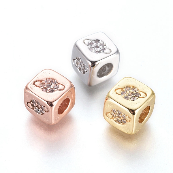 

PandaHall Brass Beads, with Micro Pave Cubic Zirconia, Cube with Planet, Clear, Mixed Color, 6x6x6mm, Hole: 3mm Brass+Cubic Zirconia Cube...