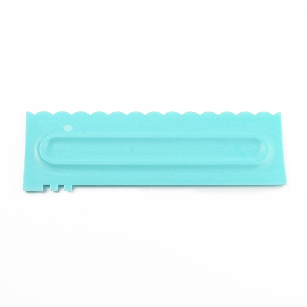 PandaHall Plastic Baking Edge Dough Scraper and Cutter Pastry Spatulas, for Cake Decoration Baking Tools, Rectangle, Pale Turquoise...