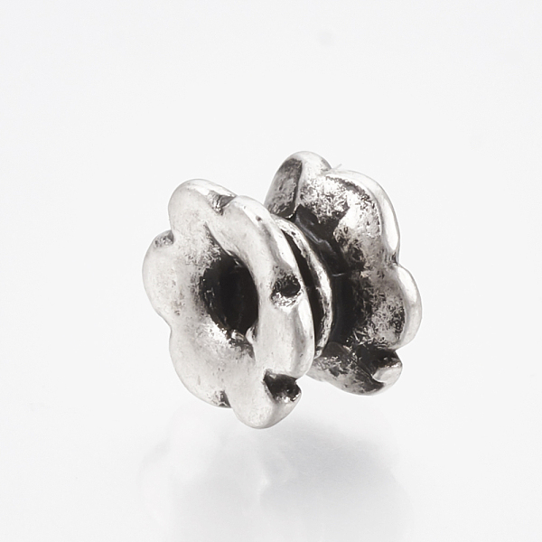 

PandaHall Tibetan Style Alloy Beads, Cadmium Free & Nickel Free & Lead Free, Flower, Thailand Sterling Silver Plated, 7x4.5mm, Hole: 1.8mm...