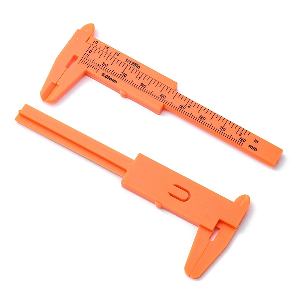 

PandaHall Plastic Vernier Caliper, Orange Red, 10.5x4.4x0.5cm Plastic