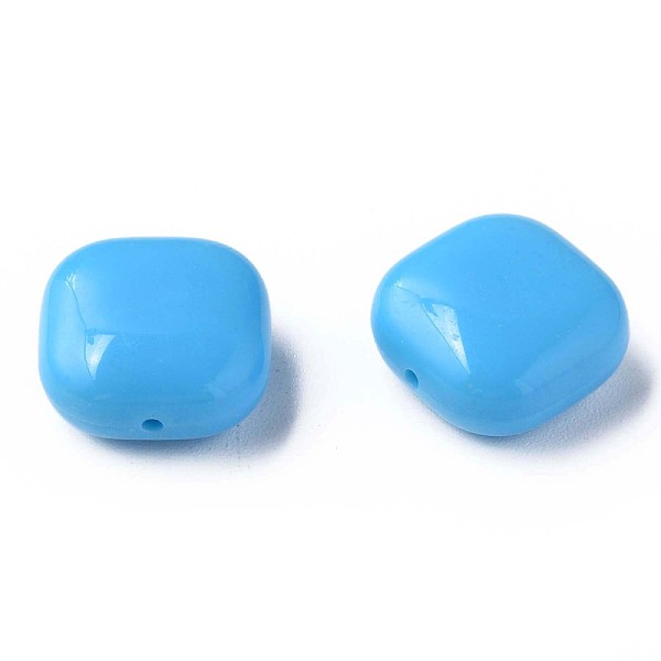 

PandaHall Opaque Acrylic Beads, Square, Deep Sky Blue, 15x15x7.5mm, Hole: 1.2mm, about 375pcs/500g Acrylic Square