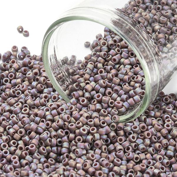 

PandaHall TOHO Round Seed Beads, Japanese Seed Beads, (2638F) Semi Glazed Rainbow Lavender, 15/0, 1.5mm, Hole: 0.7mm, about 135000pcs/pound..., Purple
