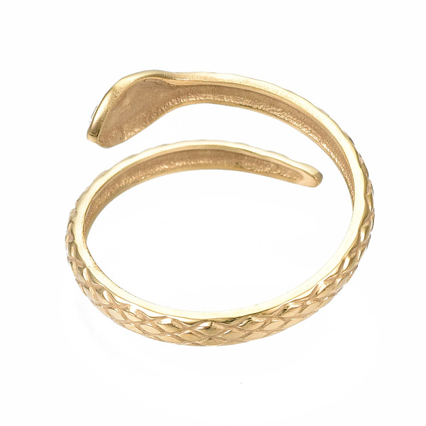 

PandaHall 304 Stainless Steel Snake Wrap Open Cuff Ring for Women, Golden, US Size 6 3/4(17.1mm) 304 Stainless Steel