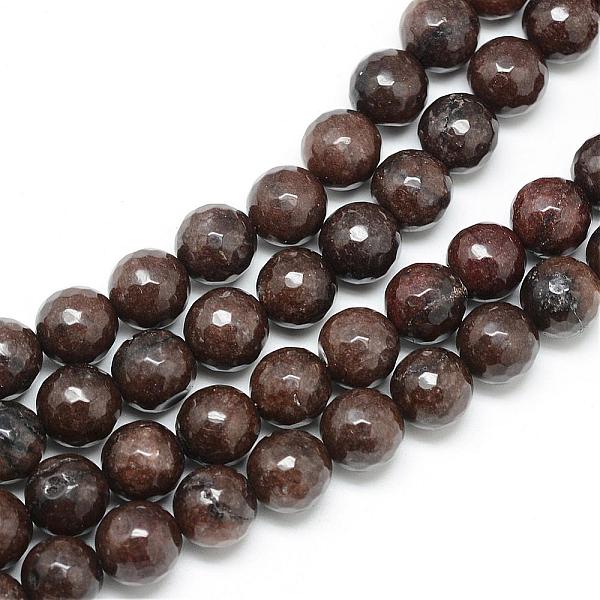 

PandaHall Natural White Jade Bead Strands, Dyed, Faceted, Round, Coconut Brown, 6mm, Hole: 1mm, about 60pcs/strand, 14.06~14.45 inch...