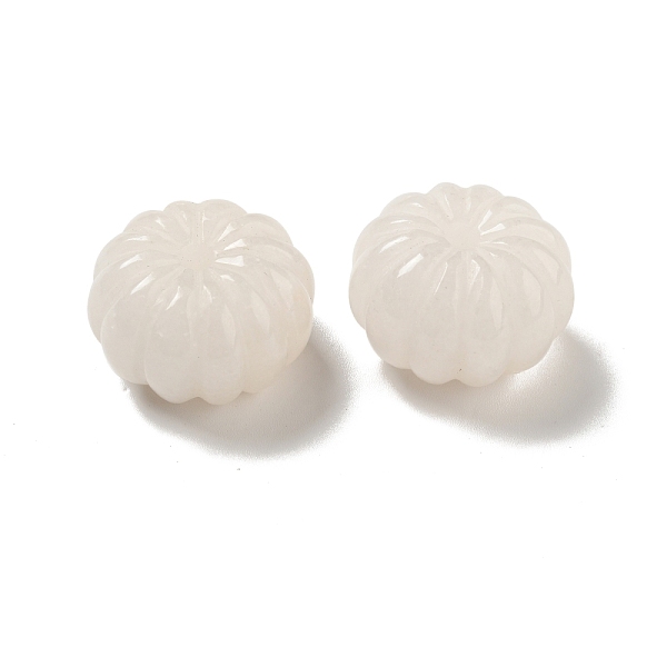 

PandaHall Natural White Jade Beads, Pumpkin, 25x15~16mm, Hole: 3.5mm White Jade Pumpkin
