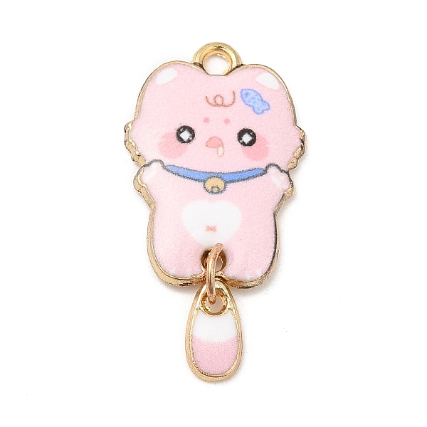 

PandaHall Alloy Enamel Pendants, Cadmium Free & Nickel Free & Lead Free, Golden, Cat Charm, Pink, 31x15.5x2mm, Hole: 2mm Alloy+Enamel Cat...