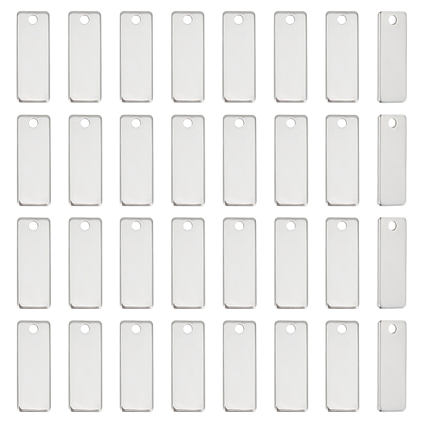 

PandaHall Unicraftale 80Pcs 304 Stainless Steel Stamping Blank Tag Pendants, Rectangle, Stainless Steel Color, 25x9x1mm, Hole: 2.5mm 304...