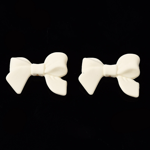 

PandaHall Spray Painted CCB Plastic Beads, Bowknot, White, 24x33x7.5mm, Hole: 1.6mm Plastic Bowknot White