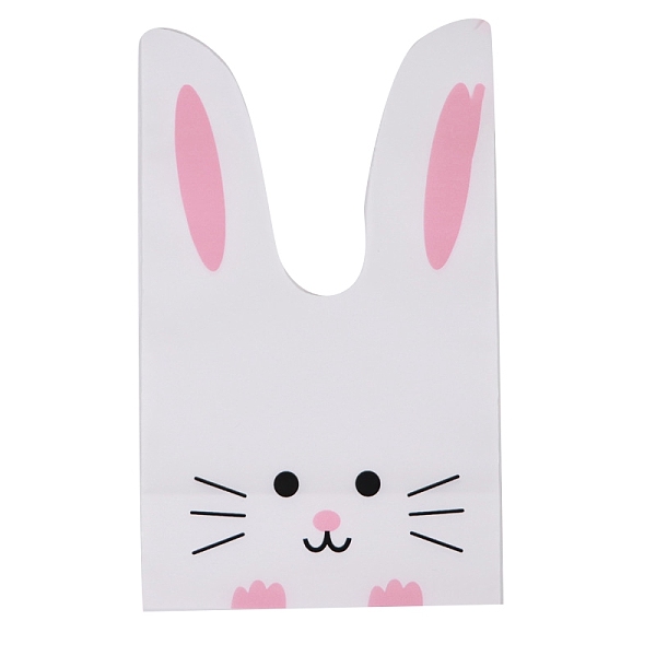 

PandaHall Plastic Long Ear Cookie Bags, Candy Gift Bags, for Party Gift Supplies, Cat Pattern, 17x10cm, 50pcs/set Plastic Cat Shape