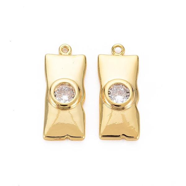 

PandaHall Brass Micro Pave Clear Cubic Zirconia Pendants, Cadmium Free & Nickel Free & Lead Free, Rectangle, Real 18K Gold Plated...
