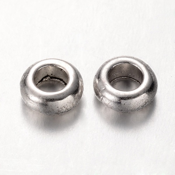 

PandaHall Alloy Spacer, Rondelle, Cadmium Free & Nickel Free & Lead Free, Antique Silver, 7x3mm, Hole: 4mm Alloy Rondelle