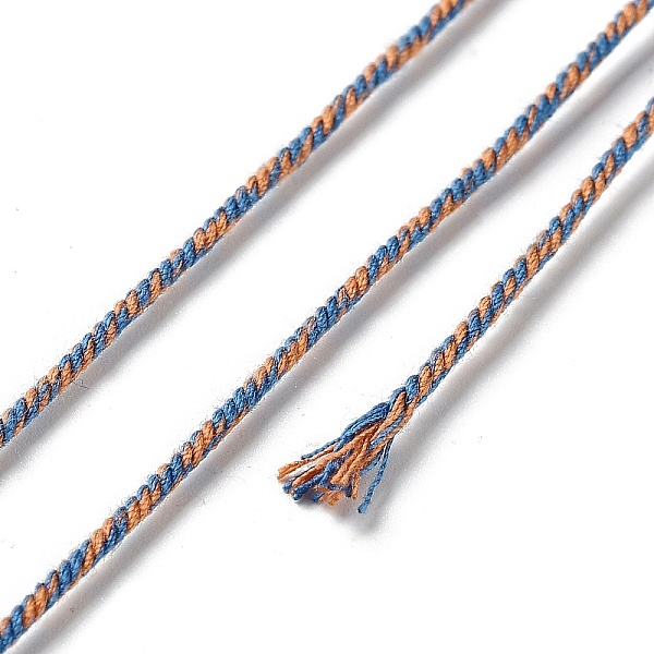 

PandaHall Polyester Twisted Cord, Round, for DIY Jewelry Making, Dodger Blue, 1.2mm, about 38.28 Yards(35m)/Roll Polyester