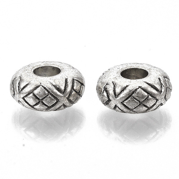 

PandaHall Tibetan Style Alloy Beads, Large Hole Beads, Cadmium Free & Lead Free, Rondelle, Antique Silver, 13x6mm, Hole: 5mm, about...