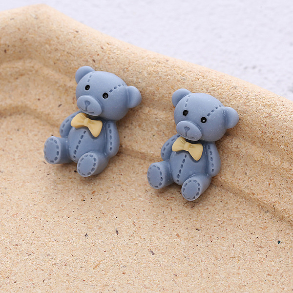 

PandaHall Opaque Resin Cabochons, for Hair Clip Decoration, Bear, Steel Blue, 16x23mm Resin Bear