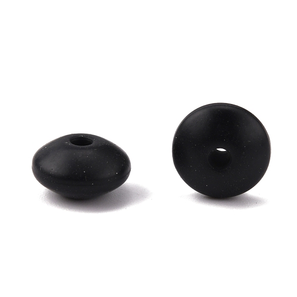 

PandaHall Food Grade Eco-Friendly Silicone Abacus Beads, Chewing Beads For Teethers, DIY Nursing Necklaces Making, Black, 12x6.5mm, Hole...