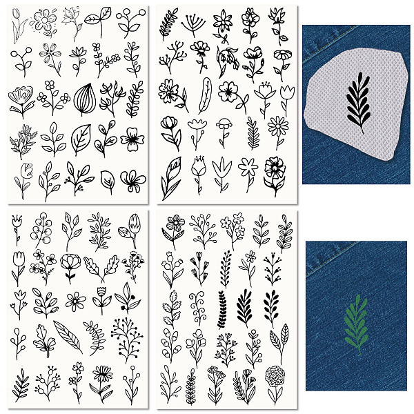 

PandaHall Non-Woven Water Soluble Embroidery Patterns, Wash Away Embroidery Stabilizer, Stick and Stitch Embroidery Paper, Flower...