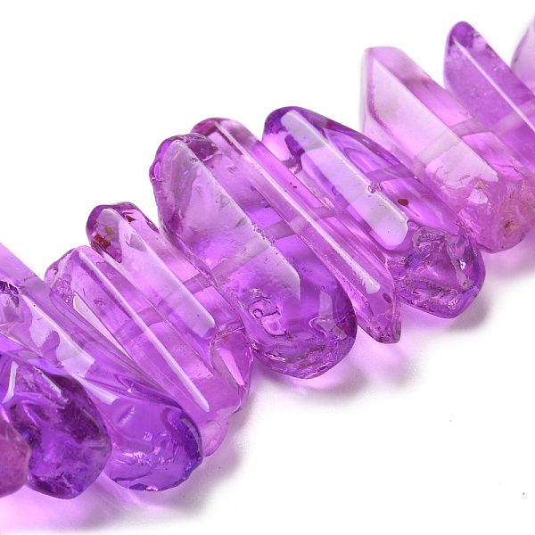

PandaHall SUPERFINDINGS 1 Strand Natural Quartz Crystal Beads Strands, Dyed, Pillar, Dark Orchid, 15~30x4~8x4~7mm, Hole: 1mm, 8 inch Quartz...