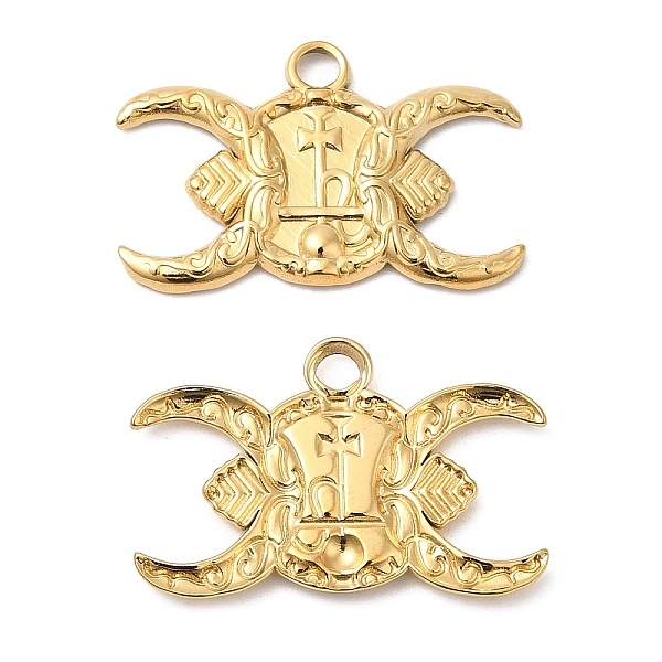 

PandaHall 304 Stainless Steel Pendants, Crescent Moon Charm, Real 18K Gold Plated, 16x25x2mm, Hole: 3mm 304 Stainless Steel Moon