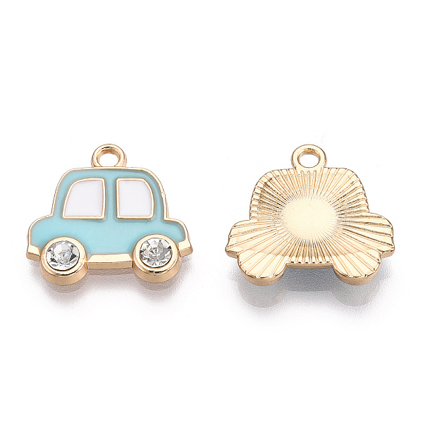 

PandaHall Alloy Enamel Pendants, with Crystal Rhinestone, Light Gold, Car, Light Blue, 16.5x17.5x3mm, Hole: 1.6mm Alloy Rhinestone+Enamel...