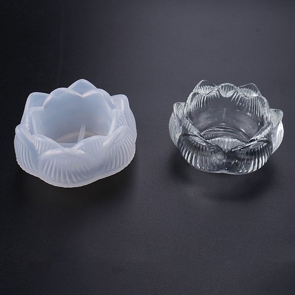 

PandaHall Lotus Flower DIY Tealight Candle Holder Molds, Resin Casting Molds, for UV Resin, Epoxy Resin Craft Making, White, 9x4.5cm...