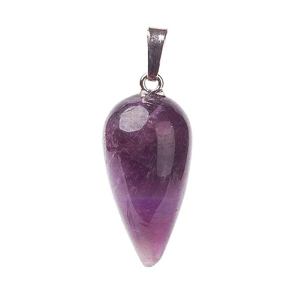 

PandaHall Natural Amethyst Pendants, with Brass Pendant Bails, teardrop, Platinum, 33~35x14~15mm, Hole: 4x7mm Amethyst Teardrop