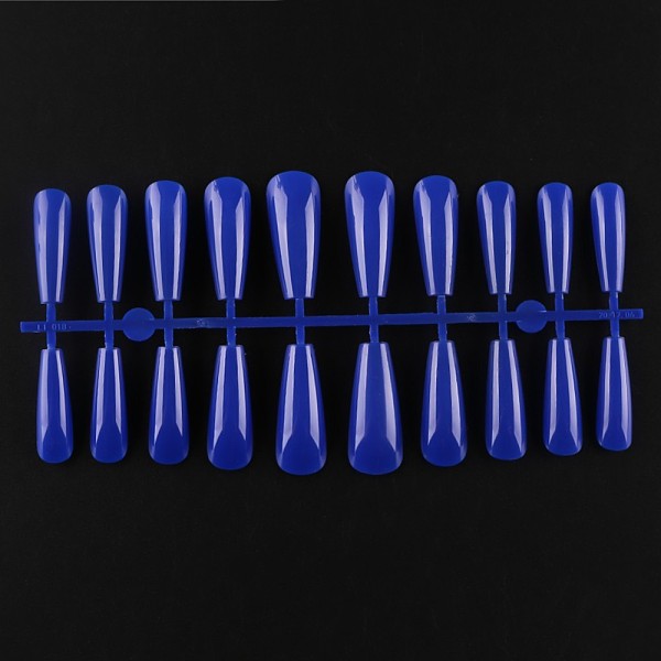 

PandaHall Solid Color Plastic Seamless Toe False Nail, Practice Manicure Nail Art Tool, Prussian Blue, 26~32x6~13mm, 20pcs/set. Plastic None