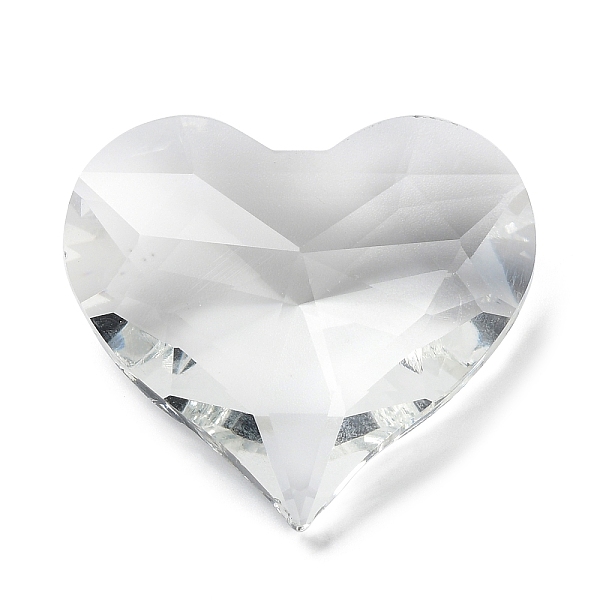 

PandaHall Transparent Glass Beads, Faceted, Heart, No Hole, for Chandelier Crystal Hanging Finding, Clear, 36x39x15mm Glass Heart Clear