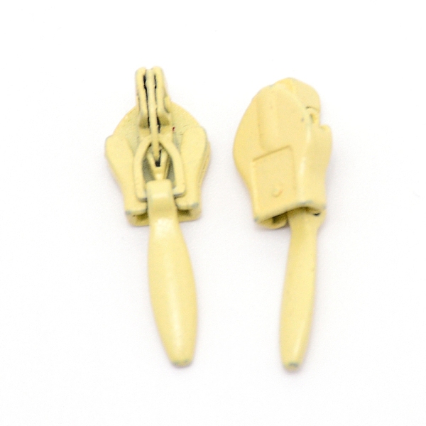 

PandaHall Iron Invisible Zipper Pull Slider Head, for Clothes DIY Sewing Accessories, Champagne Yellow, 2.5x0.88x0.6cm Iron