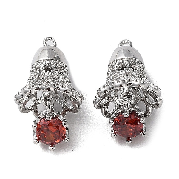 

PandaHall Brass Glass Pendants, Flower Charms, Real Platinum Plated, 17x9.5mm, Hole: 0.9mm Brass+Glass Flower