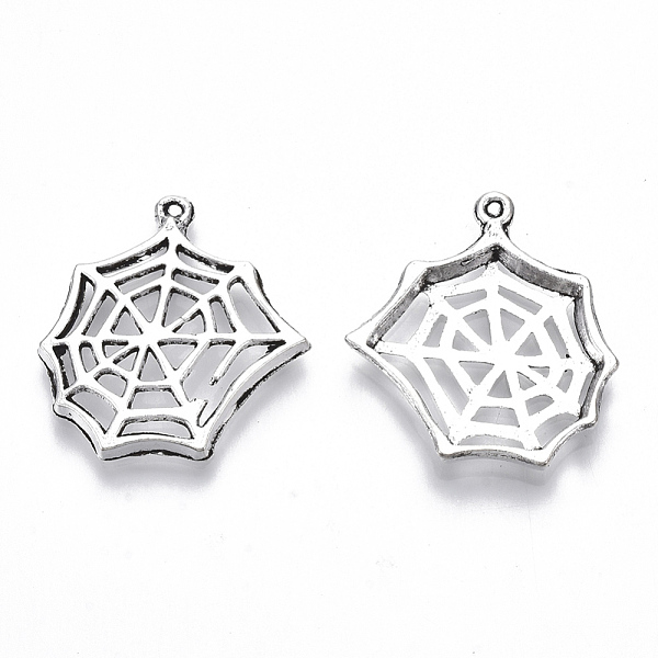 

PandaHall Tibetan Style Alloy Pendants, Lead Free & Cadmium Free, Spider Web, Antique Silver, 25.5x23.5x3mm, Hole: 0.8mm, about 300pcs/500g...