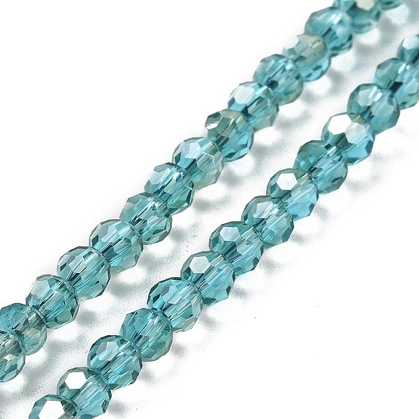 

PandaHall Half Rainbow Plated Glass Faceted(32 Facets) Round Spacer Beads Strands, Sky Blue, 3mm, Hole: 1mm, about 100pcs/strand, 11.5 inch...