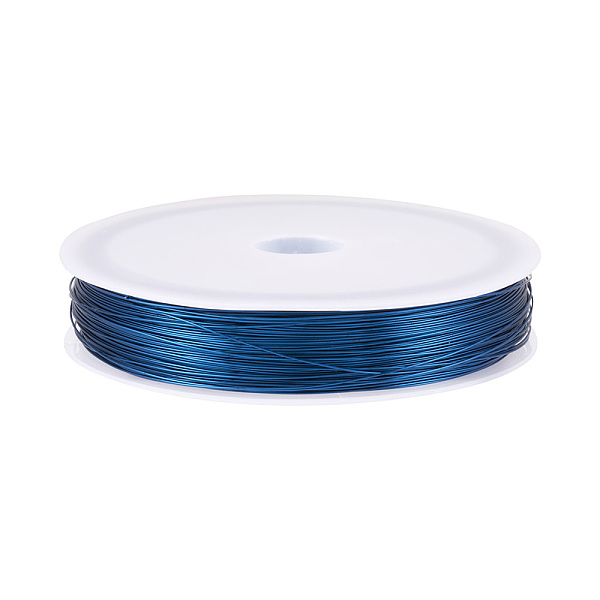 

PandaHall Copper Jewelry Wire, Round, Blue, 0.3mm, about 236.22 Feet(72m)/Roll Copper Round Blue