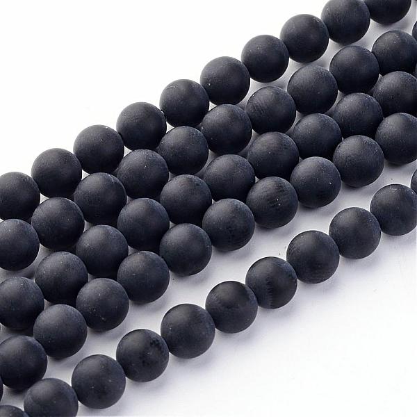 

PandaHall Grade A Natural Black Agate Beads Strands, Dyed, Frosted, Round, 6mm, Hole: 1mm, about 65pcs/strand, 15.5 inch Black Agate Round...