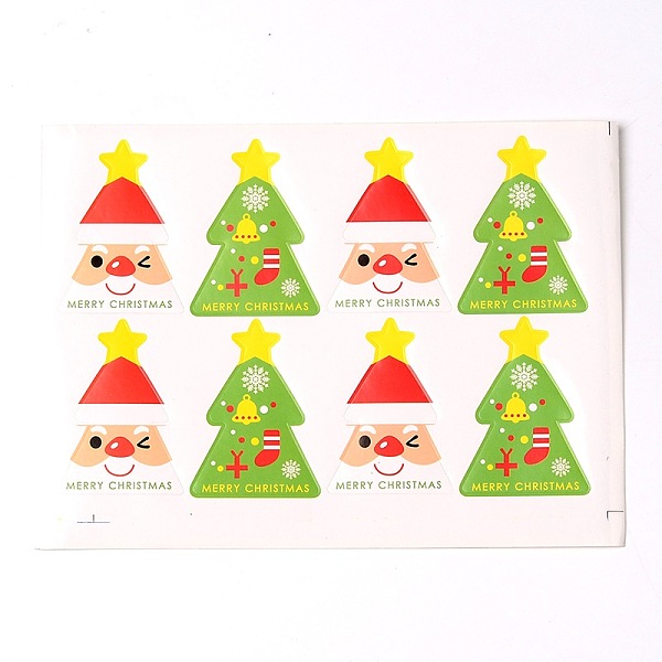 

PandaHall Christmas Tree Pattern DIY Label Paster Picture Stickers, Colorful, 18x13.3cm, about 8pcs/sheet Paper Tree