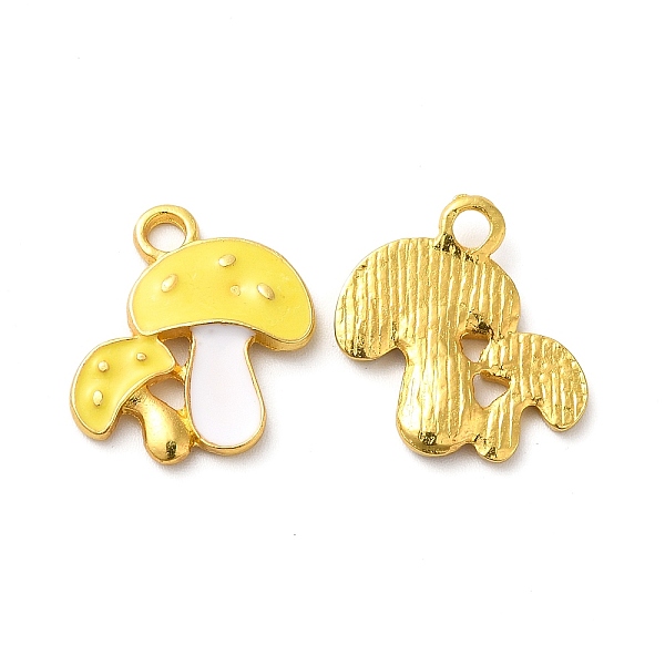 

PandaHall Rack Plating Alloy Enamel Pendants, Golden, Mushroom Charm, Yellow, 19x18x2mm, Hole: 2.5mm Alloy+Enamel Mushroom Yellow
