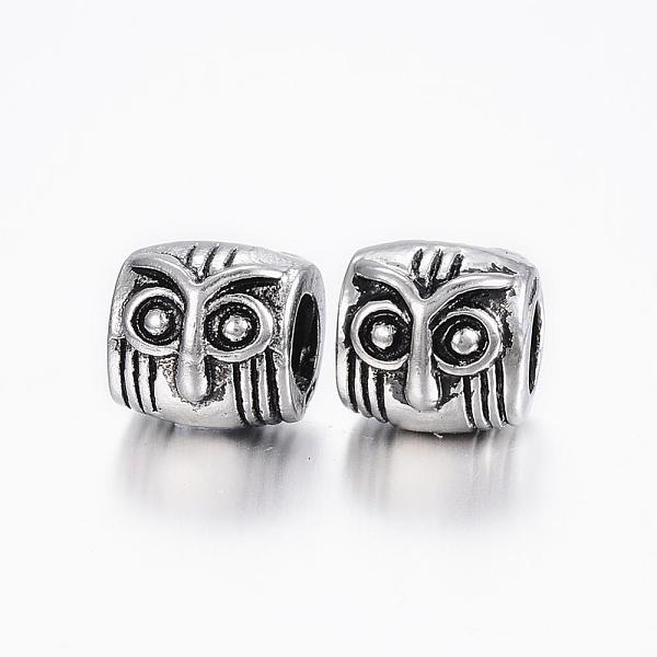 

PandaHall 304 Stainless Steel European Beads, Large Hole Beads, Owl, Antique Silver, 10x10x11mm, Hole: 5mm 304 Stainless Steel Owl