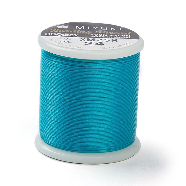 

PandaHall MIYUKI Beading Nylon Thread B, 330 DTEX/0.203mm/0.008", for Seed Beads, #24, Dark Turquoise, 0.16mm, 55 yards(50 meters)/roll...