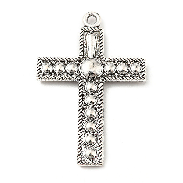 

PandaHall Tibetan Style Alloy Pendants, Cross, Antique Silver, 34x22.5x3mm, Hole: 1.6mm, 210pcs/500g Alloy Cross