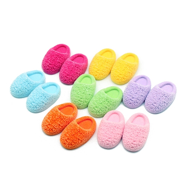

PandaHall Flocking Resin Ctton Slippers Model, Micro Landscape Dollhouse Accessories, Pretending Prop Decorations, Mixed Color, 40x24x2mm..., Multicolor