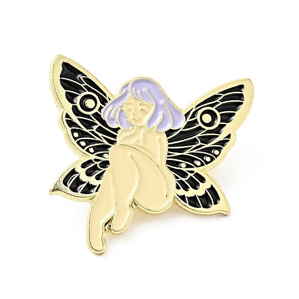 

PandaHall Angel Fairy Butterfly Wing Enamel Pin, Golden Plated Alloy Badge for Backpack Clothes , Lilac, 28x30x1.5mm Alloy+Enamel Human..., Purple