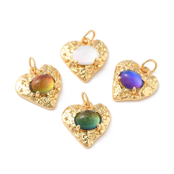 

PandaHall Eco-Friendly Brass Pendants, with Glass & Glitter Powder, with Jump Ring, Real 18K Gold Plated, Long-Lasting Plated, Heart, Mixed..., Multicolor