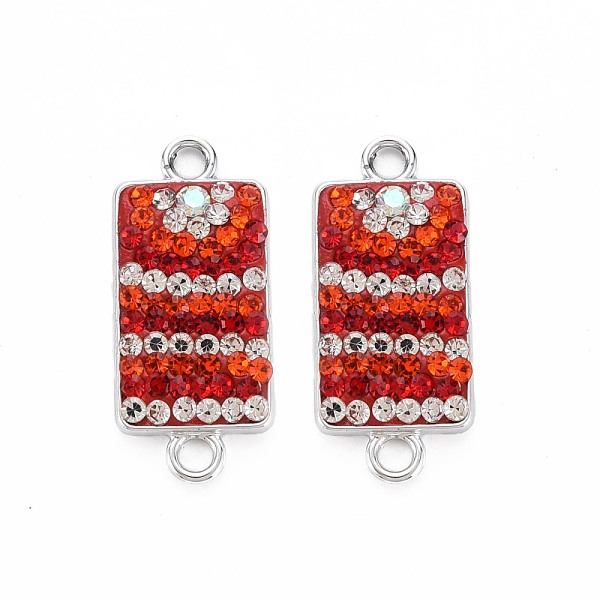 

PandaHall Rack Plating Alloy Connector Charms, with Polymer Clay Rhinestone, Cadmium Free & Lead Free, Platinum Plated, Rectangle, Crystal..., Clear