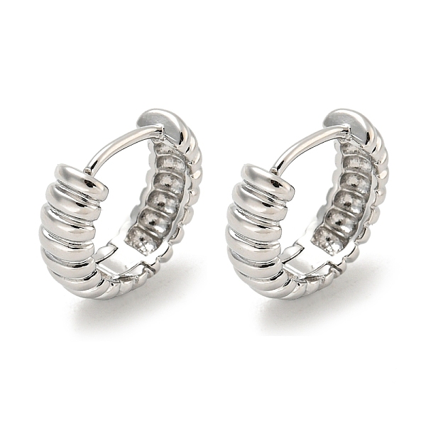 

PandaHall Brass Hoop Earrings, Real Platinum Plated, 12.5x4mm Brass Others