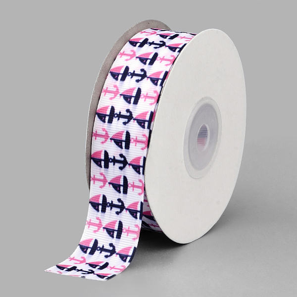 

PandaHall Single Face Printed Polyester Grosgrain Ribbons, Anchor Pattern, White, 1 inch(25mm), about 20yards/roll(18.288m/roll) Polyester...